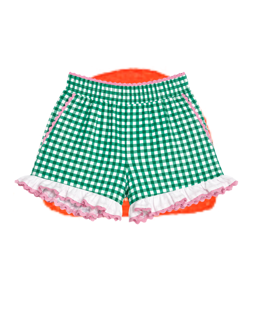 Ilona Gingham Green Short Pants 100% Cotton™